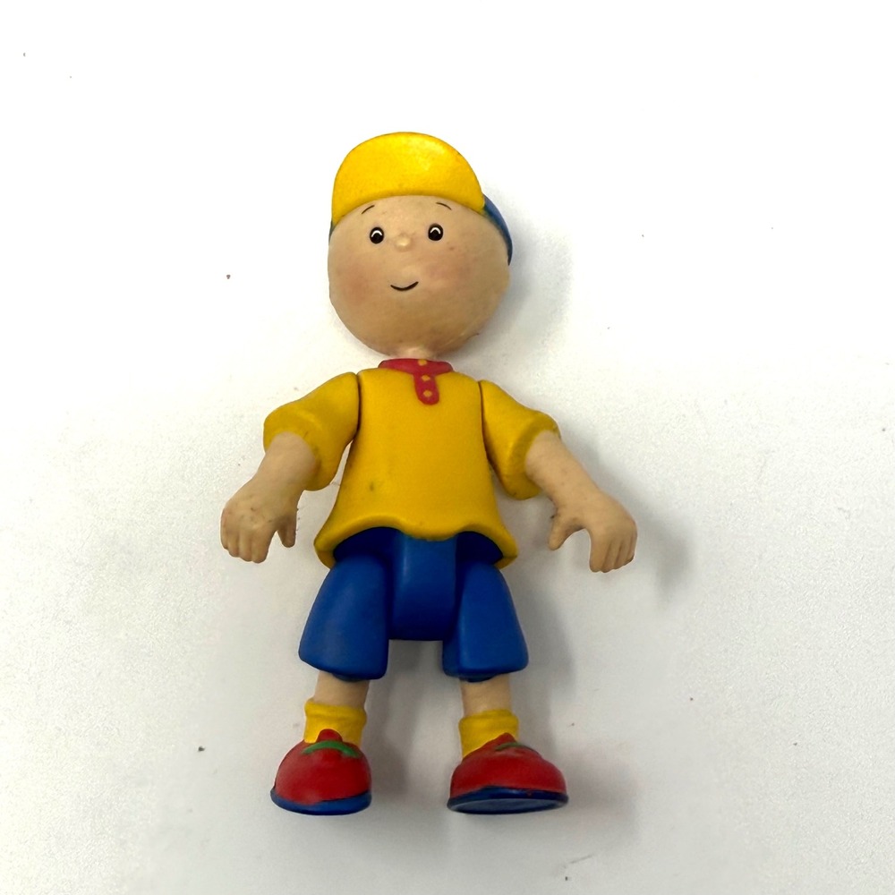 Vintage Caillou Action Figure 3.25" Poseable Toy Yellow Shirt Blue Shorts